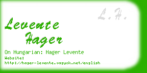 levente hager business card